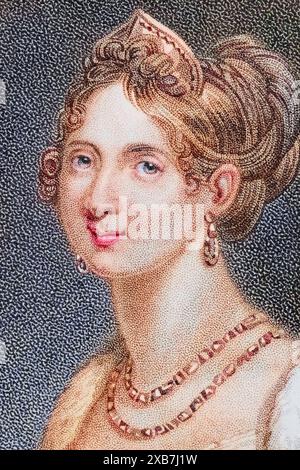 Maria Luisa, Kaiserin der Franzosen, Herzogin von Parma, Piacenza und Guastalla, 1791 1847. Zweite Frau von Napoleon I. Kupferstich von Heath., digital restaurierte Reproduktion von einer Vorlage aus dem 19. Jahrhundert, data record non dichiarata Foto Stock