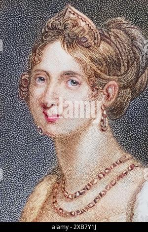 Maria Luisa, Kaiserin der Franzosen, Herzogin von Parma, Piacenza und Guastalla, 1791–1847. Zweite Frau von Napoleon I. Kupferstich von Heath., digital restaurierte Reproduktion von einer Vorlage aus dem 19. Jahrhundert, data record non dichiarata Foto Stock