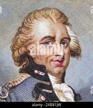 Generale Sir Henry Clinton, 1730 bis 1795. Britischer Armeeoffizier und Politiker während des Amerikanischen Unabhängigkeitskrieges., digital restaurierte Reproduktion von einer Vorlage aus dem 19. Jahrhundert, data record non dichiarata Foto Stock