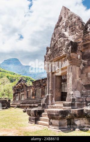 Wat Pho (o Wat Phu) rovina del tempio sito UNESCO, Champasak, Laos Foto Stock