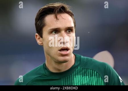 Federico Chiesa d'Italia in azione durante l'amichevole tra Italia e Bosnia-Erzegovina allo Stadio Carlo Castellani il 9 giugno 2024 a Empoli, Italia. Foto Stock