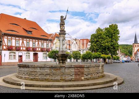 Geografia / viaggi, Germania, Turingia, Vacha, piazza cittadina, farmacia Einhorn, fontana del mercato, ULTERIORI DIRITTI-CLEARANCE-INFO-NON-DISPONIBILI Foto Stock