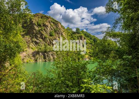 Cava di gabbie nelle Malvern Hills, Worcestershire, Inghilterra Foto Stock