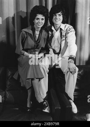 Marie Osmond med Brodern Alan Artister USA 1971 in tour in Svezia Foto Stock