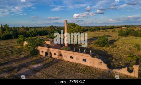 Vista aerea della vecchia cantina distrutta dal 1906 Foto Stock