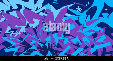 Modello di sfondo per illustrazione vettoriale in stile Graffiti Street Art astratto e alla moda. Illustrazione vettoriale Illustrazione Vettoriale