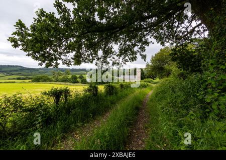 St Thomas a Beckett Church, Wolvesnewton, Monmouthshire, Galles. REGNO UNITO Foto Stock