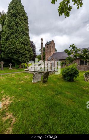 St Thomas a Beckett Church, Wolvesnewton, Monmouthshire, Galles. REGNO UNITO Foto Stock