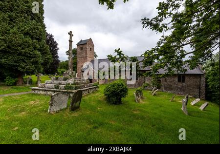 St Thomas a Beckett Church, Wolvesnewton, Monmouthshire, Galles. REGNO UNITO Foto Stock