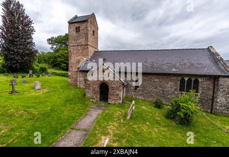 St Thomas a Beckett Church, Wolvesnewton, Monmouthshire, Galles. REGNO UNITO Foto Stock