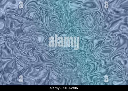 Design astratto di fantasia di forme fluide. Al centro un teschio come una figura. Sfumatura del colore di sfondo da blu viola a ciano. Foto Stock