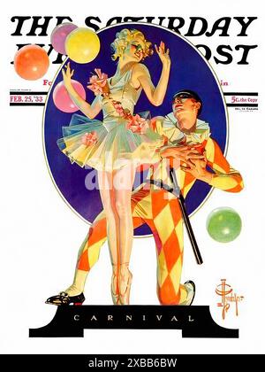 LEYENDECKER J - C - Carnevale, Saturday Evening Post Cover, 25 febbraio 1933 Foto Stock