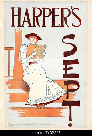 PENFIELD Edward - Harper's settembre 1893 - copertina della rivista Vintage Illustrated Foto Stock