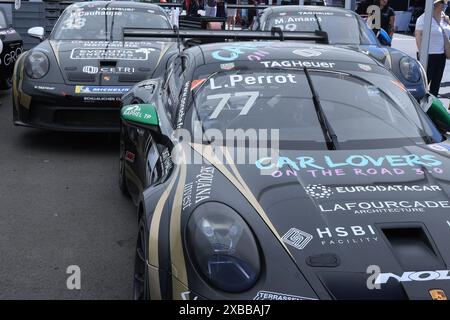 Porsche 911 GT3 Cup, vettura da corsa che ha preso parte alla 4 ore di Barcellona all'European le Mans Series sul circuito di Barcellona il 14/4/2024 Foto Stock