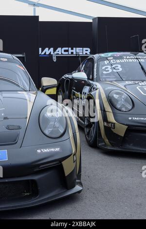 Porsche 911 GT3 Cup, vettura da corsa che ha preso parte alla 4 ore di Barcellona all'European le Mans Series sul circuito di Barcellona il 14/4/2024 Foto Stock