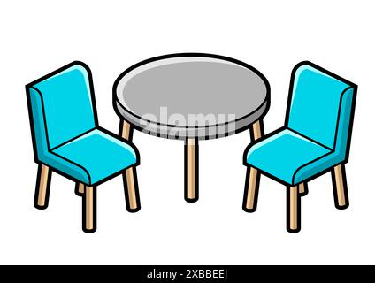 Illustrazione dell'isometria dei mobili per la casa. Mobili e attrezzature per uso domestico e da ufficio. Illustrazione Vettoriale