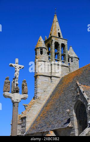 Kapelle am Meer Chapelle Notre-Dame-de-la-Joie, Penmarch, Departement Finistere Penn ar Bed, Region Bretagne Breizh, Frankreich *** Cappella sul mare Chapelle Notre Dame de la Joie, Penmarch, Departement Finistere Penn ar Bed, Region Bretagne Breizh, Francia Foto Stock