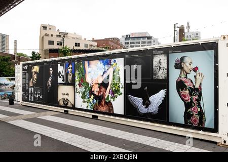 Brooklyn, Stati Uniti. 11 giugno 2024. Mostra fotografica Photoville al Brooklyn Bridge Park di New York. (Foto di Michael Brochstein/Sipa USA) credito: SIPA USA/Alamy Live News Foto Stock