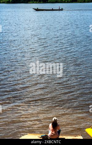 Laguna di Yarinacocha a Pucallpa in Amazzonia peruviana Foto Stock