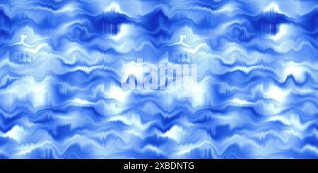 Sfocatura dell'acqua degrada l'alcool sfondo del bordo dell'inchiostro. Effetto stripe a flusso liquido senza cuciture. Miscela fluida variegata per lavaggio tie dye distorta. Ripeti ombre Foto Stock