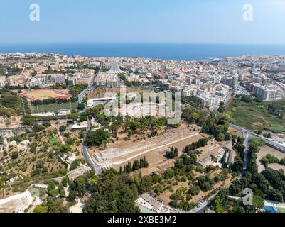 L'Anfiteatro Romano di Siracusa è una delle costruzioni più rappresentative dell'epoca imperiale romana. Foto Stock