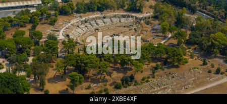 L'Anfiteatro Romano di Siracusa è una delle costruzioni più rappresentative dell'epoca imperiale romana. Foto Stock