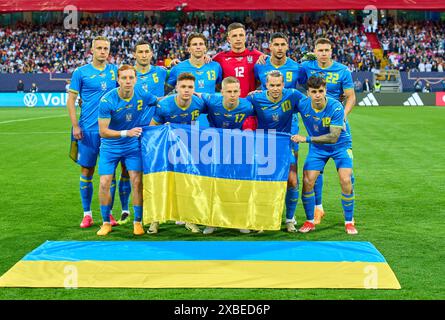 Teamfoto: Oleksandr Svatok, UKR 3 Taras STEPANENKO, UKR 6 Ilya Zabarnyi, UKR 13 Anatoliy Trubin, UKR 12 Roman Yaremchuk, UKR 9 Mykola MATWIJENKO, UKR 22 Yukhym Konoplia, UKR 2 Viktor Tsygankov, UKR 15 UKR 19 prima dell'amichevole GERMANIA - UCRAINA 0-0 DEUTSCHLAND - UCRAINA in preparazione ai Campionati europei 2024 il 3 giugno 2024 a Nürnberg, Germania. Fotografo: Peter Schatz Foto Stock