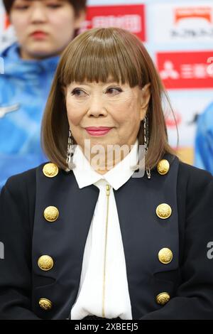 Tokyo, Giappone. 11 giugno 2024. Hiroko Koshino Artistic Gymnastics : Japan Gymnastics Association svela la nuova uniforme per i Giochi Olimpici di Parigi del 2024, a Tokyo, in Giappone. Crediti: Yohei Osada/AFLO SPORT/Alamy Live News Foto Stock