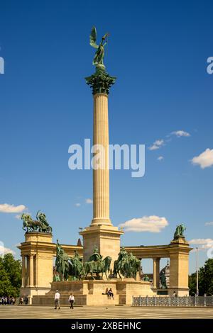 Piazza degli Eroi, Budapest, Ungheria Foto Stock