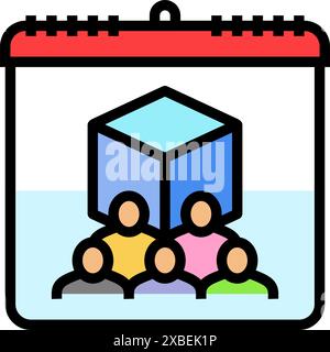 illustrazione vettoriale dell'icona del colore della giornata internazionale delle cooperative Illustrazione Vettoriale