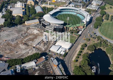 La demolizione dell'Allianz Stadium, del Moore Park NSW il Sydney Football Stadium, commercialmente conosciuto come Allianz Stadium e precedentemente Aussie Stadium Foto Stock