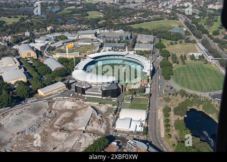 La demolizione dell'Allianz Stadium, del Moore Park NSW il Sydney Football Stadium, commercialmente conosciuto come Allianz Stadium e precedentemente Aussie Stadium Foto Stock