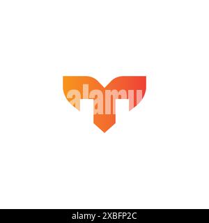 Illustrazione vettoriale logo MT. Design del logo M. Illustrazione Vettoriale
