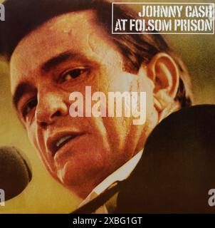 Copertina in vinile vintage. Johnny Cash alla prigione di Folsom 1968 Foto Stock