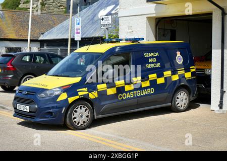 Ford Coastguard Van fuori dalla HM Coastguard Station. Foto Stock