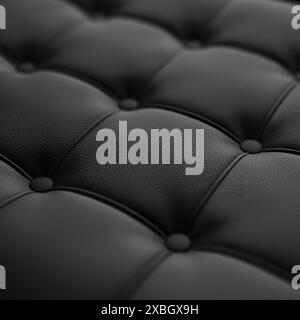 Rendering 3d della sedia Knoll Barcelona in pelle naturale - primo piano Foto Stock