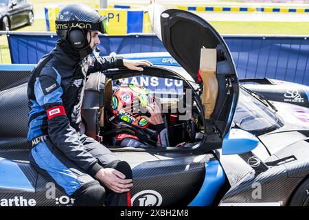 09 ROSSI Louis (fra), HAOWEN Luo (chn), Graff, Ligier JS P320 - Nissan, LMP3, #09, azione durante la Road to le Mans 2024, 3° round della Michelin le Mans Cup 2024, sul circuito des 24 Heures du Mans, dal 12 al 15 giugno 2024 a le Mans, Francia Foto Stock