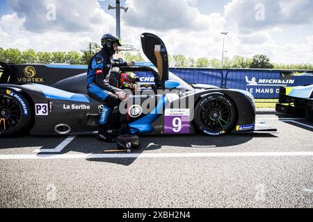 09 ROSSI Louis (fra), HAOWEN Luo (chn), Graff, Ligier JS P320 - Nissan, LMP3, #09, azione durante la Road to le Mans 2024, 3° round della Michelin le Mans Cup 2024, sul circuito des 24 Heures du Mans, dal 12 al 15 giugno 2024 a le Mans, Francia Foto Stock