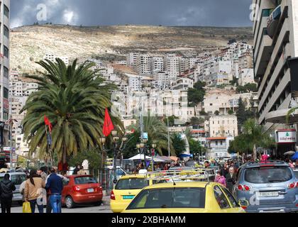 Strade a Nablus, Cisgiordania Foto Stock