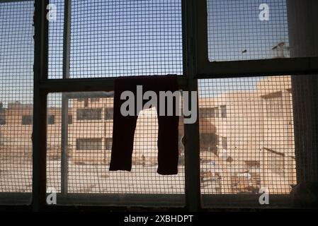 Una scuola ad al-Hasaka, nel nord-est della Siria, che viene utilizzata come campo per gli sfollati interni (IDP), 2019 Foto Stock