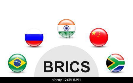 Paese BRICS, isolato su sfondo trasparente Foto Stock