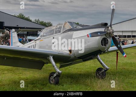 Nord 3202 al le Temps Des Helices Air Show 2024 a la Ferte-Alais, Francia Foto Stock