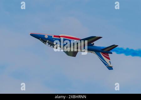 Patrouille de France al Temps Des Helices Air Show 2024 a la Ferte-Alais, Francia Foto Stock