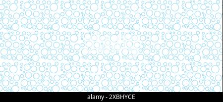 Bolla soda senza cuciture colore blu. sapone di colore bianco. Illustrazione Vettoriale