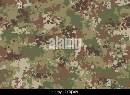 Mimetismo militare multiterreno "splotchy". Il motivo senza cuciture ha marrone, nero, cachi, verde oliva e verde chiaro. Illustrazione Vettoriale