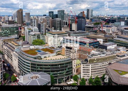 Vista della città di Londra dalla Cattedrale di St Paul, Londra, Regno Unito. Foto Stock