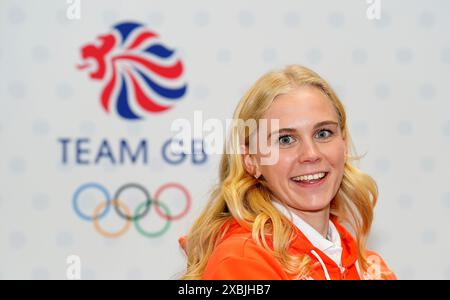 Lucy Hope durante una sessione del Team GB in vista delle Olimpiadi di Parigi 2024 al Birmingham National Exhibition Centre. Data foto: Mercoledì 12 giugno 2024. Foto Stock