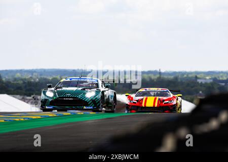 91 BOVET Claude (gbr), McDonald David (gbr), Blackthorn, Aston Martin Vantage GT3 Evo, GT3, #91, azione durante la Road to le Mans 2024, 3° round della Michelin le Mans Cup 2024, sul circuito des 24 Heures du Mans, dal 12 al 15 giugno 2024 a le Mans, Francia Foto Stock