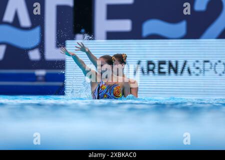 BELGRADO, SERBIA - 12 GIUGNO: Bregje de Brouwer dei Paesi Bassi, Noortje de Brouwer dei Paesi Bassi durante il terzo giorno dei Campionati europei di acqua 2024 il 12 giugno 2024 a Belgrado, Serbia. (Foto di Nikola Krstic/BSR Agency) Foto Stock