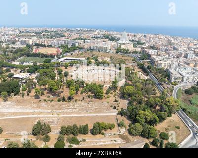 L'Anfiteatro Romano di Siracusa è una delle costruzioni più rappresentative dell'epoca imperiale romana. Foto Stock